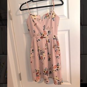 Adorable pink floral cocktail dress